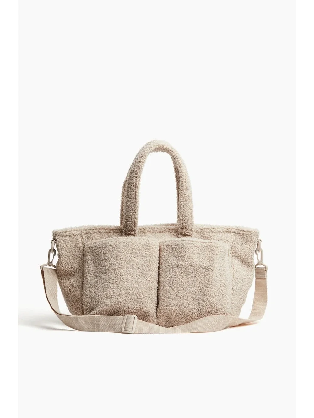 H&M Light Beige Teddy Bag